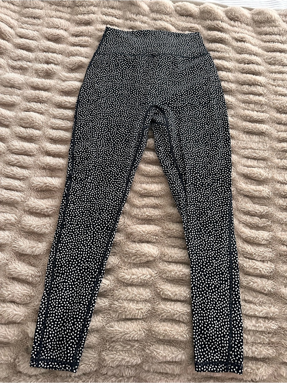 BuffBunny Black Leggings with White Dot Print